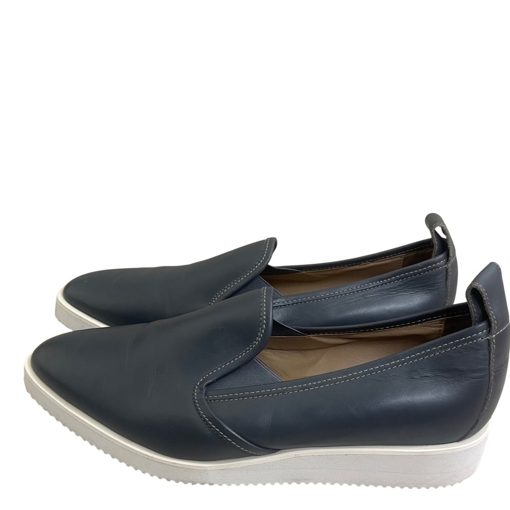 Everlane Navy Blue Leather Street Shoe Pointed Toe Slip On Sneaker Italy lady 10 - Picture 1 of 13